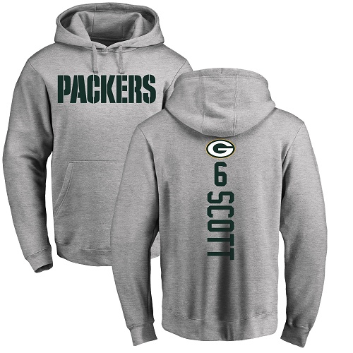 Men Green Bay Packers Ash #6 Scott J K Backer Nike NFL Pullover Hoodie Sweatshirts->green bay packers->NFL Jersey